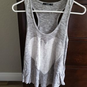 Grey Heart U tank top